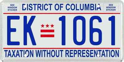 DC license plate EK1061