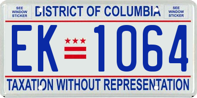 DC license plate EK1064