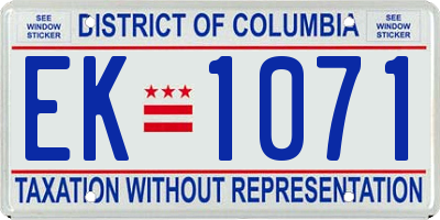 DC license plate EK1071