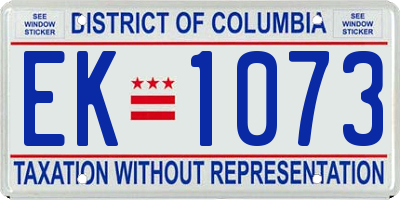 DC license plate EK1073