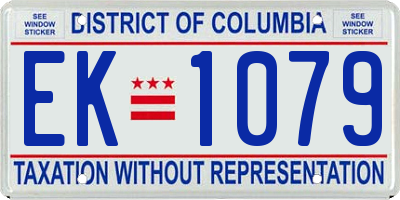 DC license plate EK1079