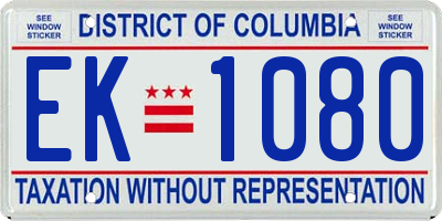 DC license plate EK1080