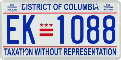 DC license plate EK1088