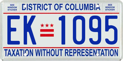 DC license plate EK1095