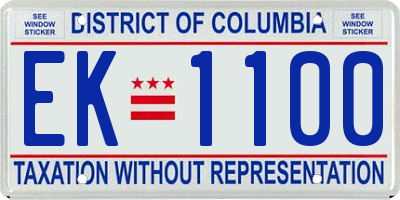 DC license plate EK1100