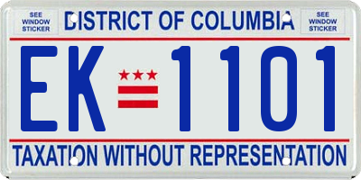 DC license plate EK1101