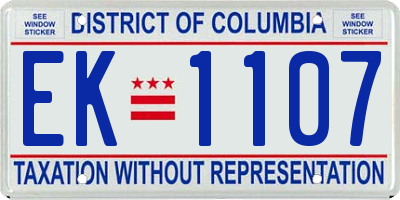 DC license plate EK1107