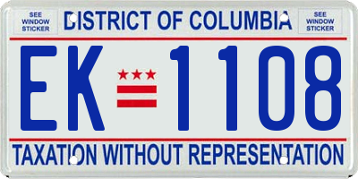 DC license plate EK1108