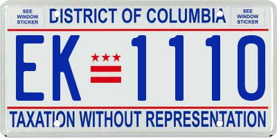 DC license plate EK1110