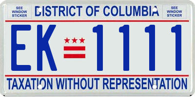 DC license plate EK1111