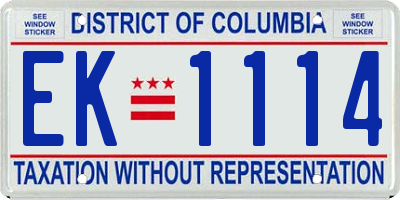 DC license plate EK1114