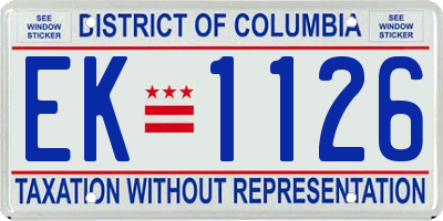 DC license plate EK1126