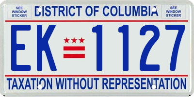 DC license plate EK1127