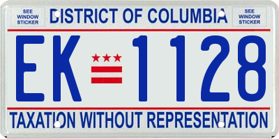 DC license plate EK1128