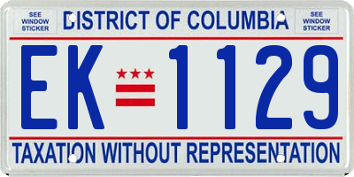 DC license plate EK1129