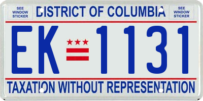 DC license plate EK1131