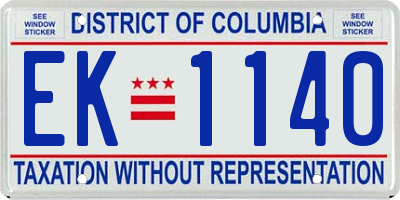 DC license plate EK1140