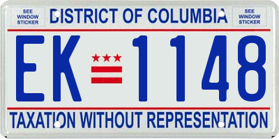 DC license plate EK1148