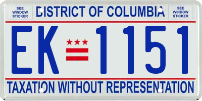 DC license plate EK1151