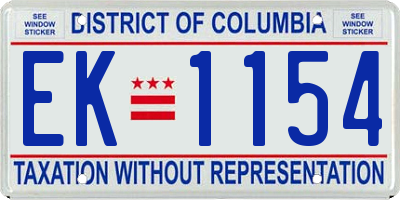 DC license plate EK1154