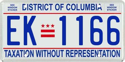 DC license plate EK1166