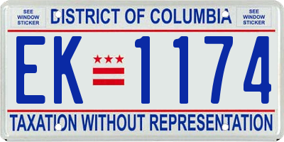 DC license plate EK1174