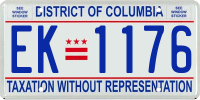 DC license plate EK1176