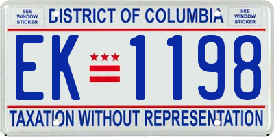 DC license plate EK1198