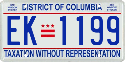 DC license plate EK1199