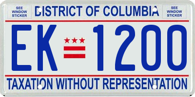 DC license plate EK1200