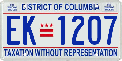 DC license plate EK1207