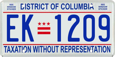 DC license plate EK1209