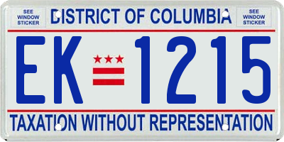 DC license plate EK1215