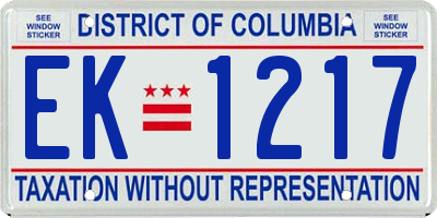 DC license plate EK1217