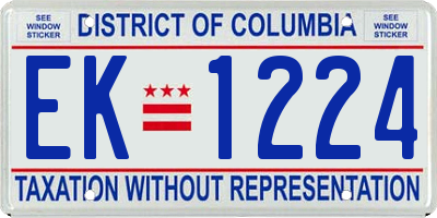 DC license plate EK1224