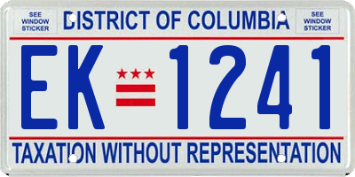 DC license plate EK1241