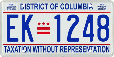 DC license plate EK1248