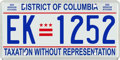 DC license plate EK1252