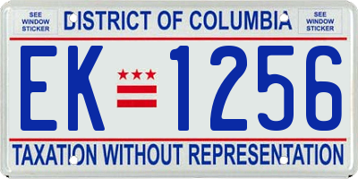 DC license plate EK1256