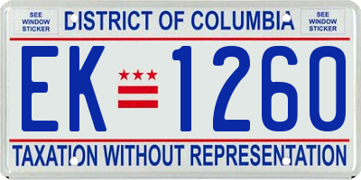 DC license plate EK1260