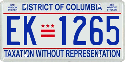 DC license plate EK1265