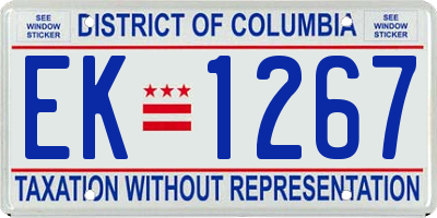 DC license plate EK1267