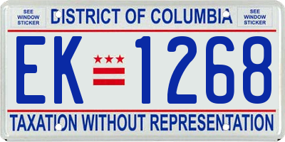 DC license plate EK1268