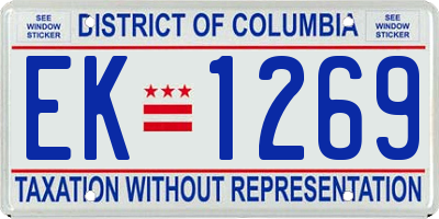 DC license plate EK1269