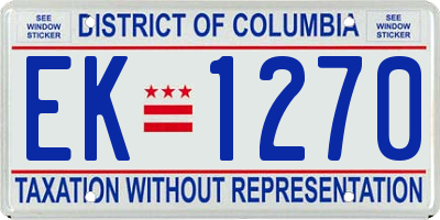 DC license plate EK1270