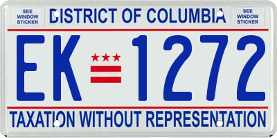 DC license plate EK1272