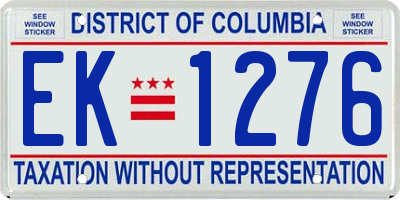 DC license plate EK1276