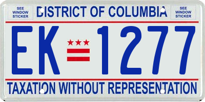 DC license plate EK1277