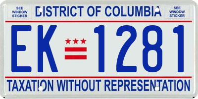 DC license plate EK1281