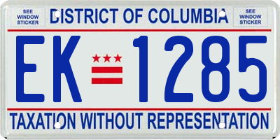 DC license plate EK1285